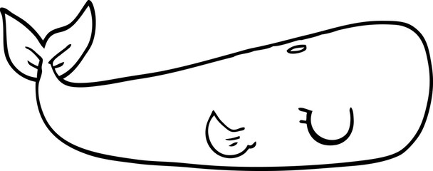 line drawing cartoon sea whale