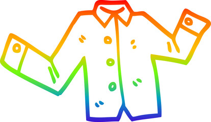 rainbow gradient line drawing cartoon business shirt