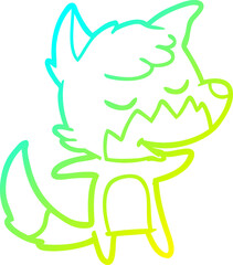 cold gradient line drawing friendly cartoon fox