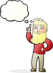 cartoon man with idea with thought bubble