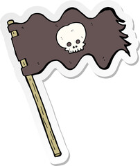sticker of a cartoon pirate flag