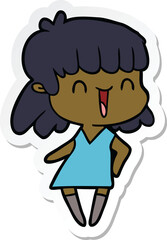 sticker of a cartoon woman