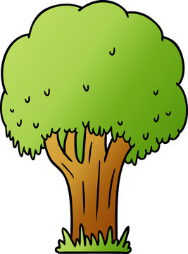 gradient cartoon doodle of a summer tree