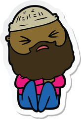 sticker of a cartoon man with beard