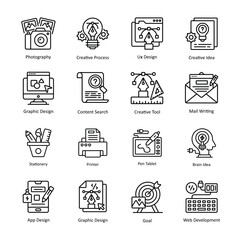 Graphic Design vector outline Icon Design illustration. Graphic Design Symbol on White background EPS 10 File set 1
