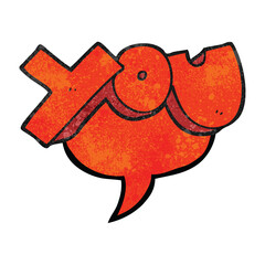 speech bubble textured cartoon you symbol