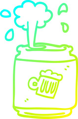 cold gradient line drawing cartoon can of beer