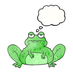 thought bubble textured cartoon frog