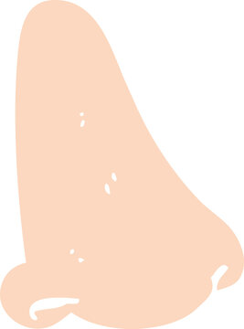 flat color illustration of a cartoon human nose