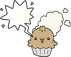cute cartoon pie and speech bubble