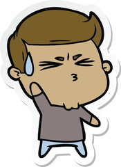 Obraz premium sticker of a cartoon happy man running