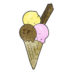textured cartoon ice cream cone