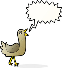 cartoon bird with speech bubble