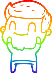 rainbow gradient line drawing cartoon friendly man