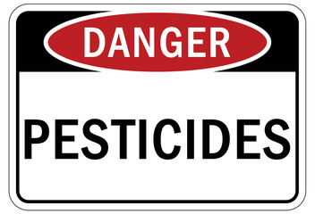 Pesticide chemical hazard sign and labels