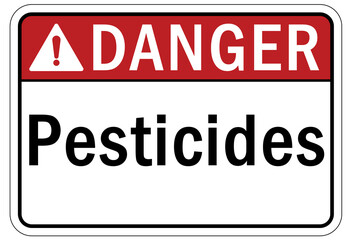 Pesticide chemical hazard sign and labels
