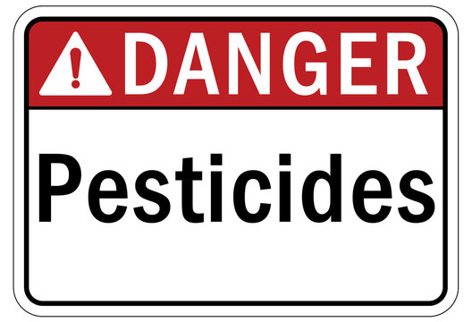 Pesticide chemical hazard sign and labels