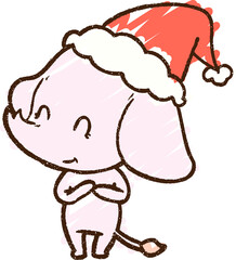 Christmas Elephant Chalk Drawing