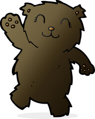 cartoon waving black bear