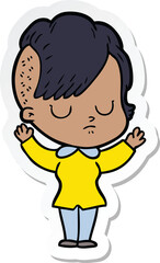 sticker of a cartoon woman