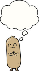 cartoon sausage and thought bubble