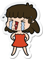 sticker of a cartoon woman