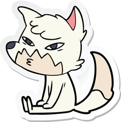 sticker of a clever cartoon fox