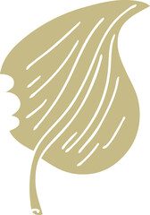 quirky hand drawn cartoon munched leaf