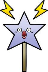 gradient shaded cartoon magic wand