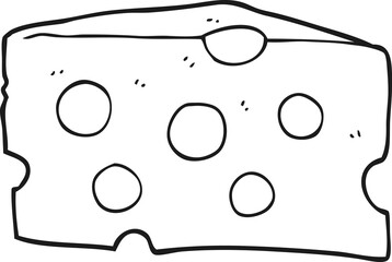 black and white cartoon cheese