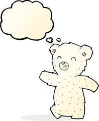 cute cartoon polar bear with thought bubble