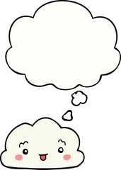 cartoon cloud and thought bubble