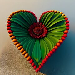 Flower heart, generative ai