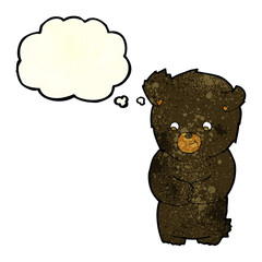 cute cartoon black bear with thought bubble