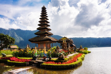 Pura Ulun Danu Bratan, hindu temple on Bali island, Indonesia