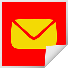 square peeling sticker cartoon paper envelope