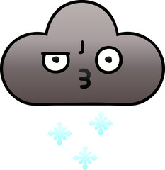 gradient shaded cartoon storm snow cloud
