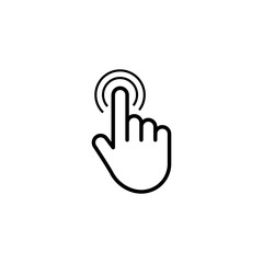 Click cursor set. Computer pointer hand and arrow icon. Press pick action element. Vector web interface elements.