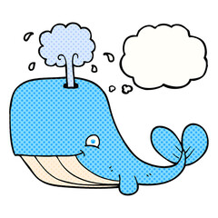 thought bubble cartoon whale spouting water
