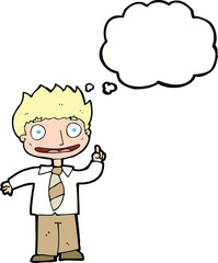 cartoon man with idea with thought bubble