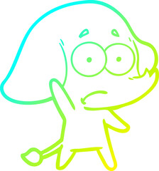 cold gradient line drawing cartoon unsure elephant