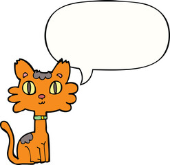 cartoon cat and speech bubble