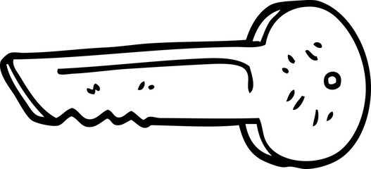 line drawing cartoon gold key