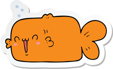 sticker of a cartoon fish