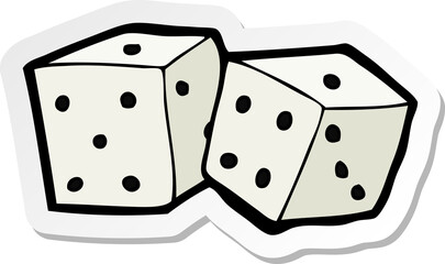 sticker of a cartoon dice