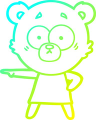 cold gradient line drawing nervous polar bear cartoon