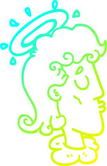 Obraz premium cold gradient line drawing cartoon angel face