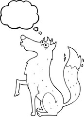 thought bubble cartoon wolf