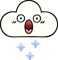 gradient shaded cartoon snow cloud