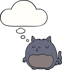 cartoon cat and thought bubble
